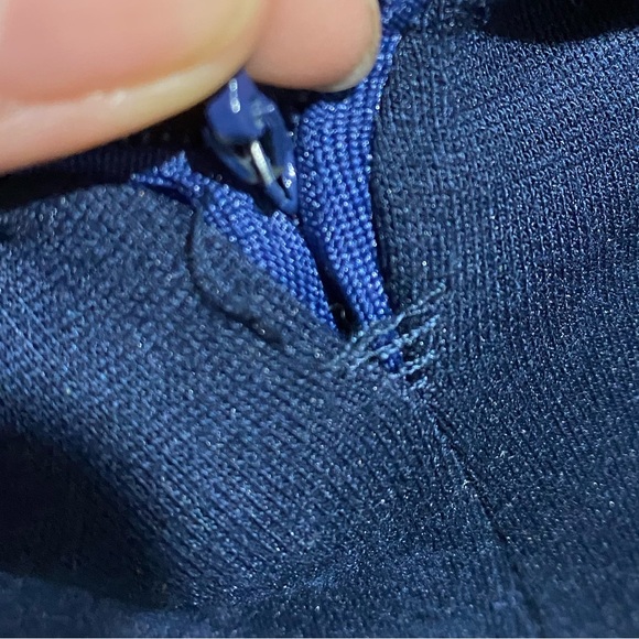 Aqua peplum dress, lace detail - Picture 10 of 13